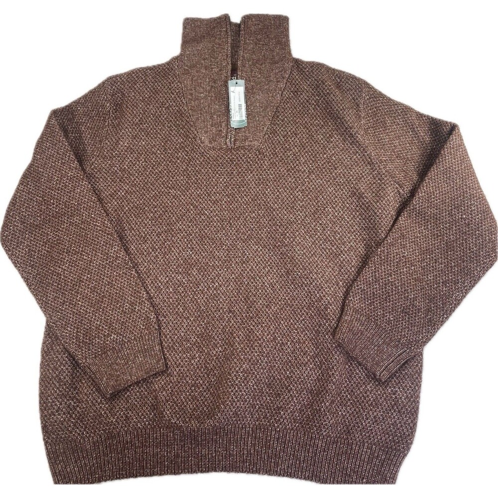 Alesbury Men's Size XXL Jerad Seed Stitch 1/4 Zip Sweater Brown